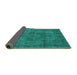 Sideview of Oriental Turquoise Industrial Rug, urb1048turq