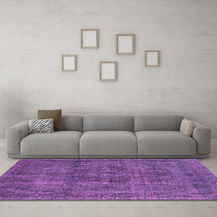 Machine Washable Oriental Pink Industrial Rug in a Living Room, wshurb1048pnk