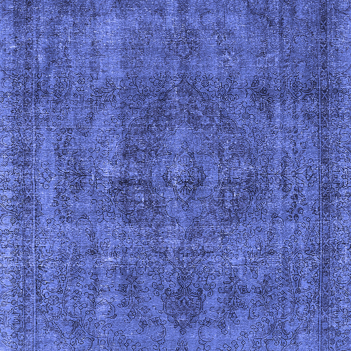 Machine Washable Oriental Blue Industrial Rug, wshurb1048blu