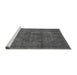 Sideview of Machine Washable Oriental Gray Industrial Rug, wshurb1048gry