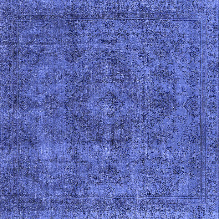 Square Oriental Blue Industrial Rug, urb1048blu