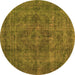 Round Oriental Orange Industrial Rug, urb1048org