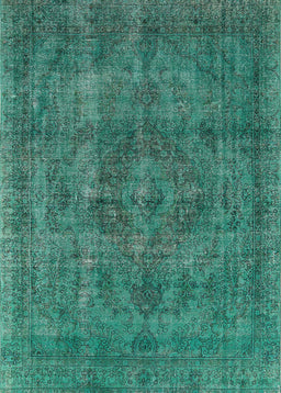 Mid-Century Modern Light Sea Green Oriental Rug, urb1048
