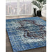 Machine Washable Industrial Modern Koi Blue Rug in a Family Room, wshurb1049