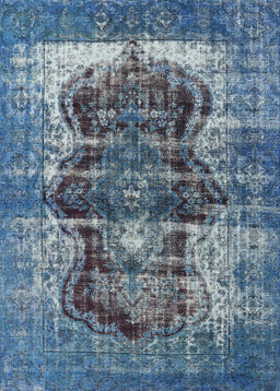Mid-Century Modern Koi Blue Persian Rug, urb1049