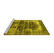 Sideview of Machine Washable Persian Yellow Bohemian Rug, wshurb1049yw