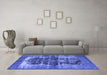 Machine Washable Persian Blue Bohemian Rug in a Living Room, wshurb1049blu