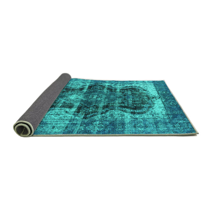 Sideview of Persian Turquoise Bohemian Rug, urb1049turq