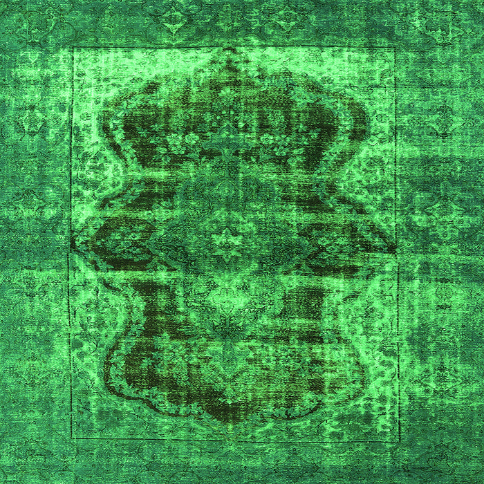 Square Persian Green Bohemian Rug, urb1049grn