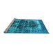 Sideview of Machine Washable Persian Light Blue Bohemian Rug, wshurb1049lblu