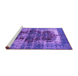 Sideview of Machine Washable Persian Purple Bohemian Area Rugs, wshurb1049pur