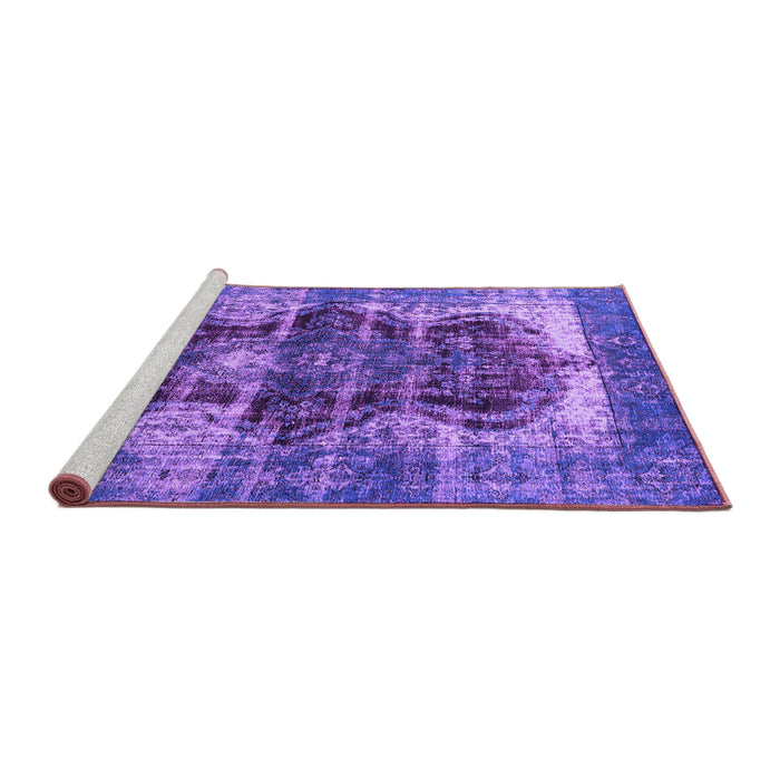 Sideview of Machine Washable Persian Purple Bohemian Area Rugs, wshurb1049pur
