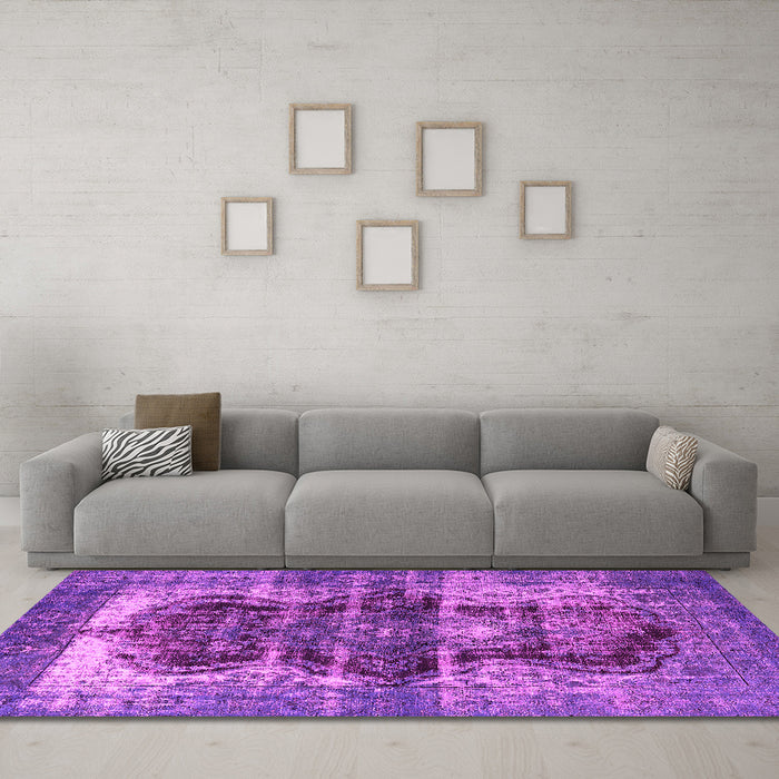Machine Washable Persian Pink Bohemian Rug in a Living Room, wshurb1049pnk