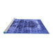 Sideview of Machine Washable Persian Blue Bohemian Rug, wshurb1049blu