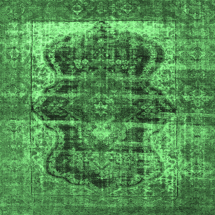 Square Persian Emerald Green Bohemian Rug, urb1049emgrn
