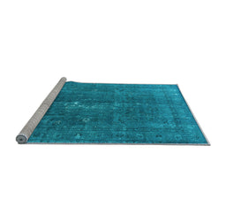 Sideview of Machine Washable Oriental Light Blue Industrial Rug, wshurb1050lblu