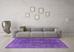 Machine Washable Oriental Pink Industrial Rug in a Living Room, wshurb1050pnk
