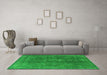 Machine Washable Oriental Green Industrial Area Rugs in a Living Room,, wshurb1050grn