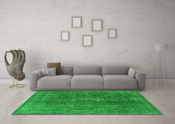 Machine Washable Oriental Green Industrial Area Rugs in a Living Room,, wshurb1050grn