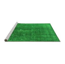 Sideview of Machine Washable Oriental Green Industrial Area Rugs, wshurb1050grn