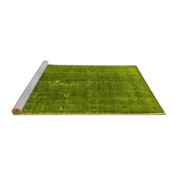 Sideview of Machine Washable Oriental Yellow Industrial Rug, wshurb1050yw