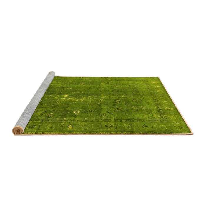 Sideview of Machine Washable Oriental Yellow Industrial Rug, wshurb1050yw