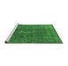 Sideview of Machine Washable Oriental Emerald Green Industrial Area Rugs, wshurb1050emgrn