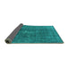 Sideview of Oriental Turquoise Industrial Rug, urb1050turq