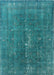 Mid-Century Modern Teal Green Oriental Rug, urb1050