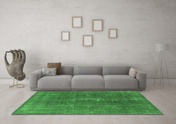 Machine Washable Oriental Emerald Green Industrial Area Rugs in a Living Room,, wshurb1050emgrn