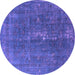 Round Oriental Purple Industrial Rug, urb1050pur