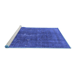 Sideview of Machine Washable Oriental Blue Industrial Rug, wshurb1050blu