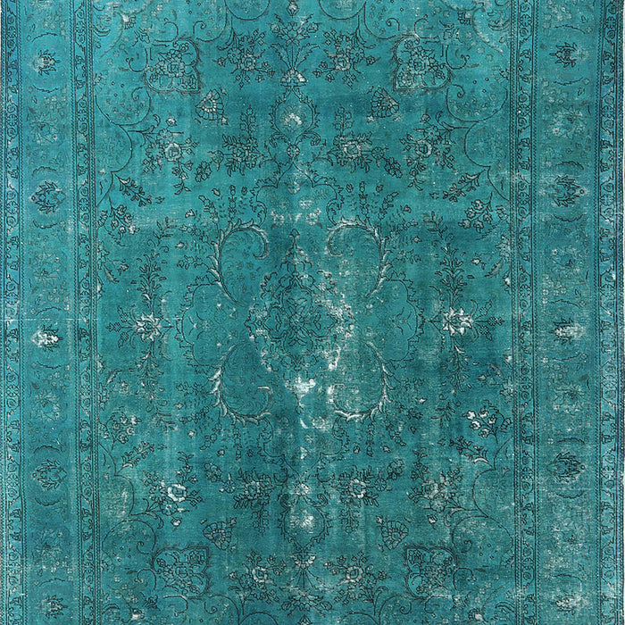 Machine Washable Industrial Modern Teal Green Rug, wshurb1050