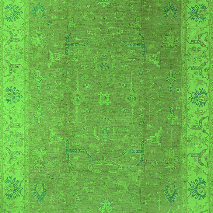 Machine Washable Oriental Green Traditional Area Rugs, wshurb1051grn