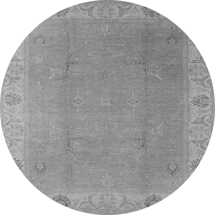 Round Oriental Gray Traditional Rug, urb1051gry