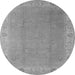 Round Oriental Gray Traditional Rug, urb1051gry