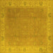 Square Oriental Yellow Traditional Rug, urb1051yw