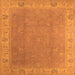 Square Oriental Orange Traditional Rug, urb1051org