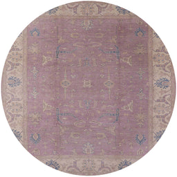 Round Machine Washable Industrial Modern Khaki Rose Pink Rug, wshurb1051