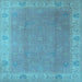 Square Oriental Light Blue Traditional Rug, urb1051lblu