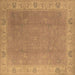 Square Oriental Brown Traditional Rug, urb1051brn