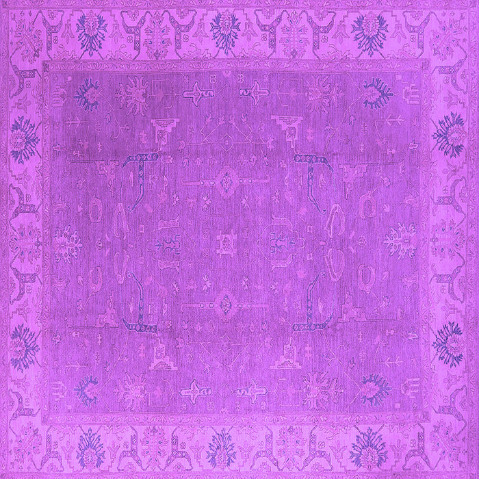 Square Machine Washable Oriental Purple Traditional Area Rugs, wshurb1051pur