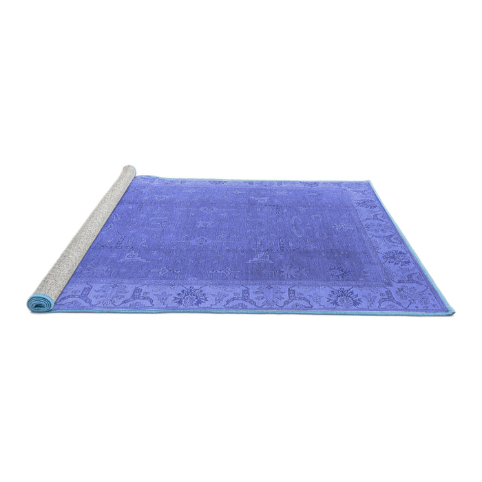 Sideview of Machine Washable Oriental Blue Traditional Rug, wshurb1051blu