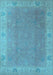 Oriental Light Blue Traditional Rug, urb1051lblu