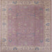 Square Machine Washable Industrial Modern Khaki Rose Pink Rug, wshurb1051