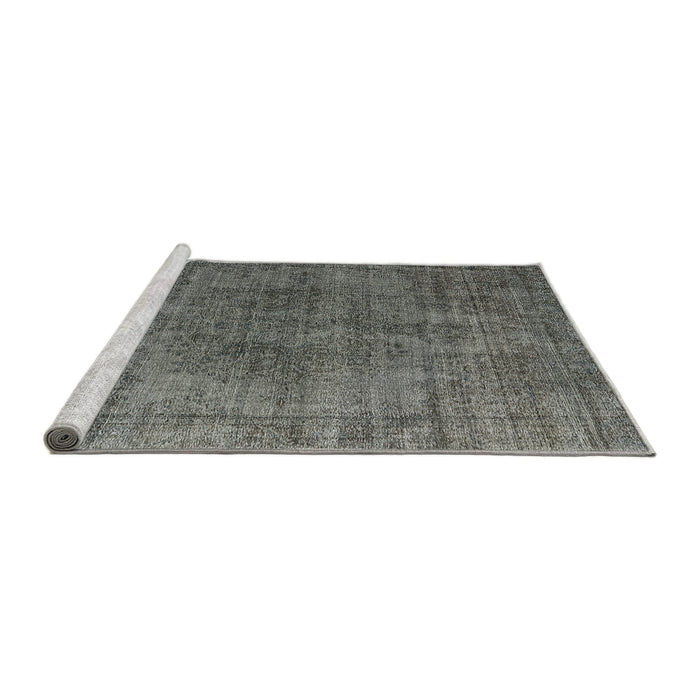 Sideview of Machine Washable Industrial Modern Gunmetal Gray Rug, wshurb1052