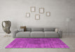 Machine Washable Oriental Pink Industrial Rug in a Living Room, wshurb1052pnk