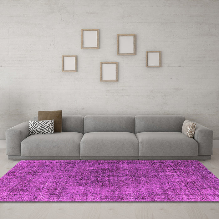 Machine Washable Oriental Pink Industrial Rug in a Living Room, wshurb1052pnk