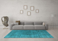 Machine Washable Oriental Light Blue Industrial Rug, wshurb1052lblu