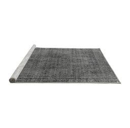 Sideview of Machine Washable Oriental Gray Industrial Rug, wshurb1052gry